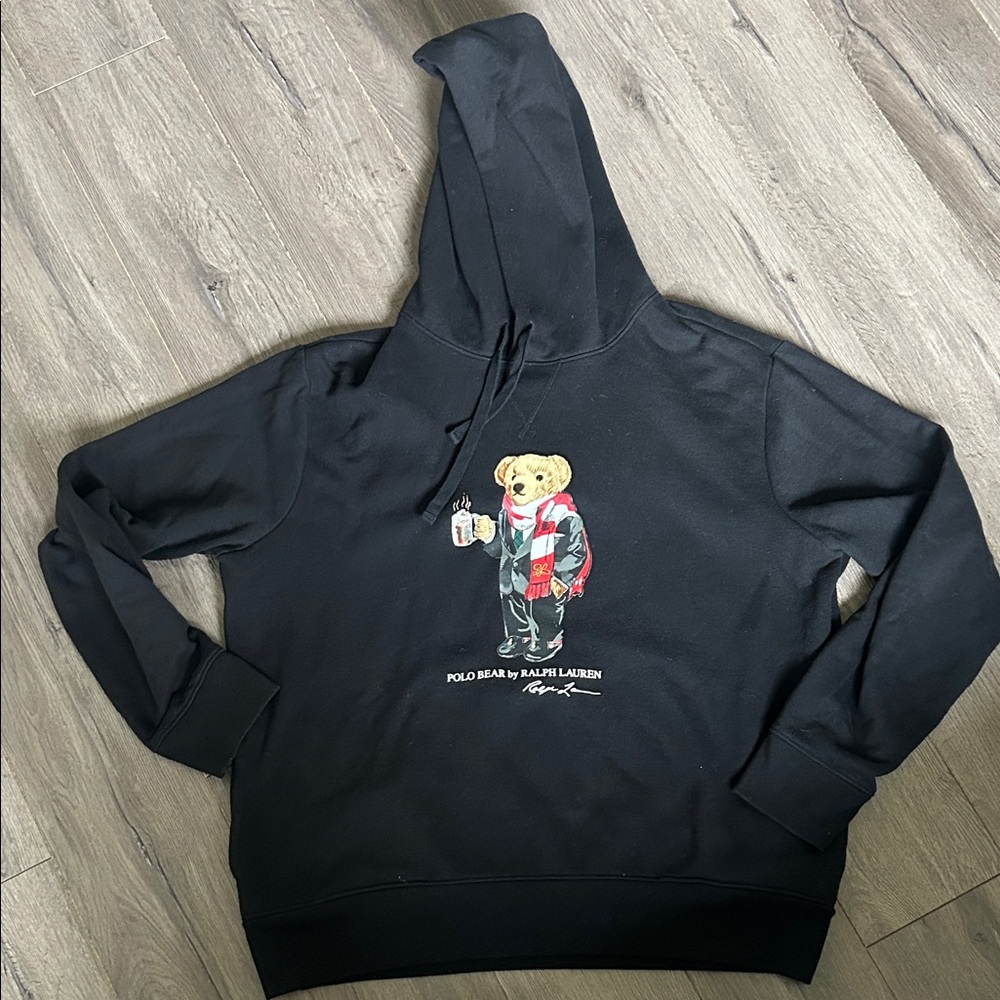 Polo by Ralph Lauren Black Hoodie with Bear Design
